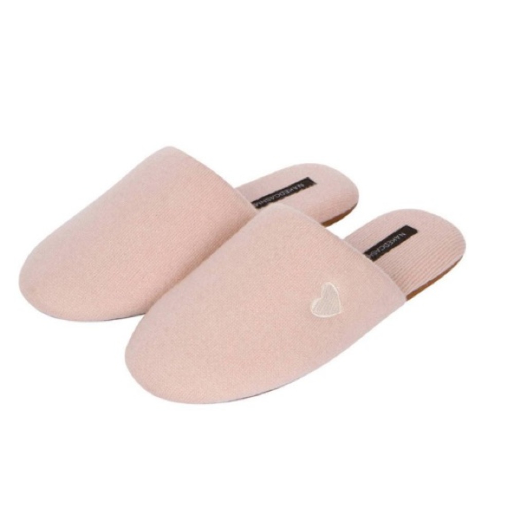 Luxury Hard to Find NakedCashmere Love Mule Slippers Blush Cashmere Heart L/XL